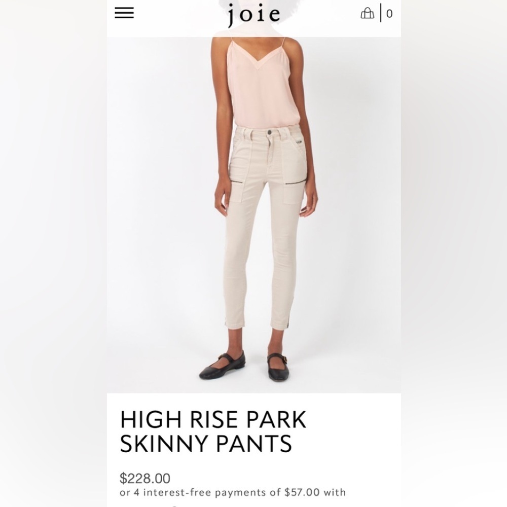 JOIE HIGH RISE PARK SKINNY PANTS